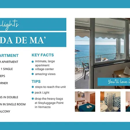 Unda De Ma Sea View Terrace Apartment Vernazza